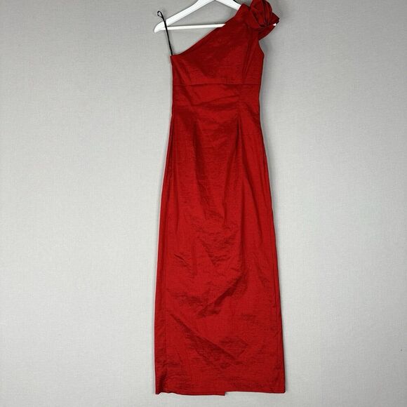 Vintage Jessica McClintock Womens Dress 8 Ruffle One Shoulder Holiday Gown Gala - Picture 8 of 13
